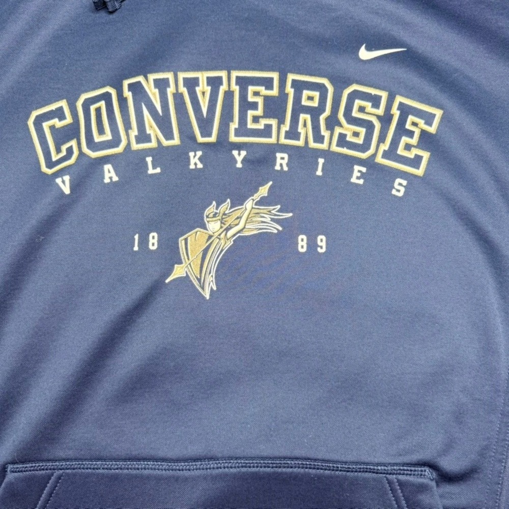 Y2K Nike Fit Therma Team Converse Valkyries Hoodie Navy Blue Pullover Medium - Picture 3 of 7
